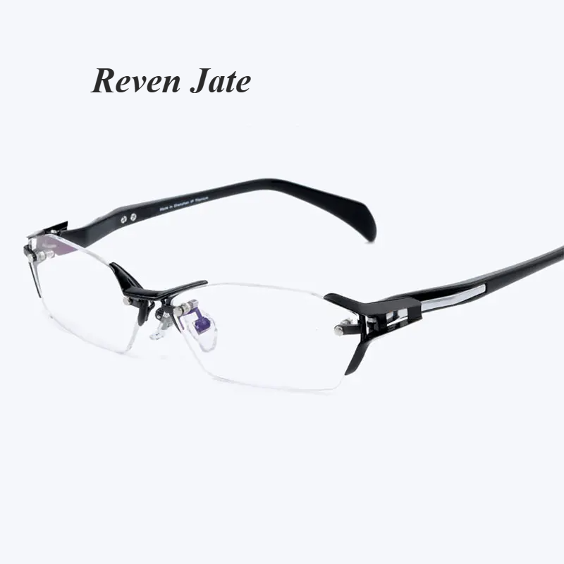 Reven Jate Women's Semi Rim Polygon Square Steel Eyeglasses 71174