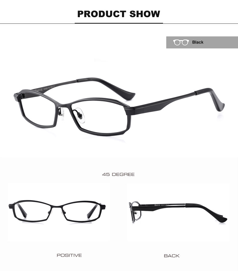 Oveliness Men's Full Rim Rectangle Square Titanium Eyeglasses 8718.