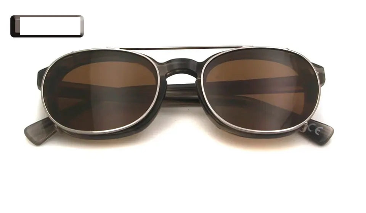 Esnbie Unisex Full Rim Oval Acetate Eyeglasses Clip On Sunglasses 1085.