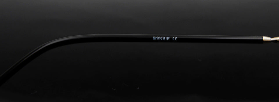 Esnbie Unisex Full Rim Small Oval Alloy Acetate Eyeglasses 18108 — view 4 | Esnbie at FuzWeb