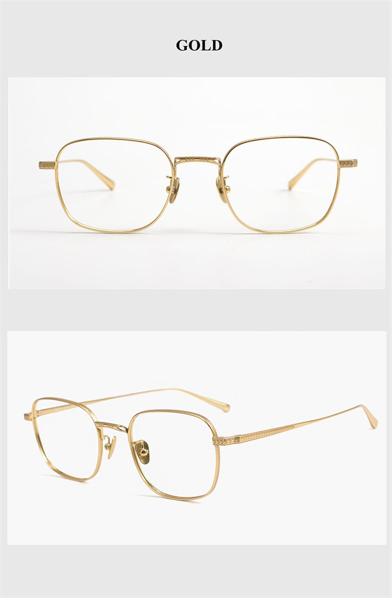 Chashma Unisex Full Rim Round Square Titanium Eyeglasses 881015.