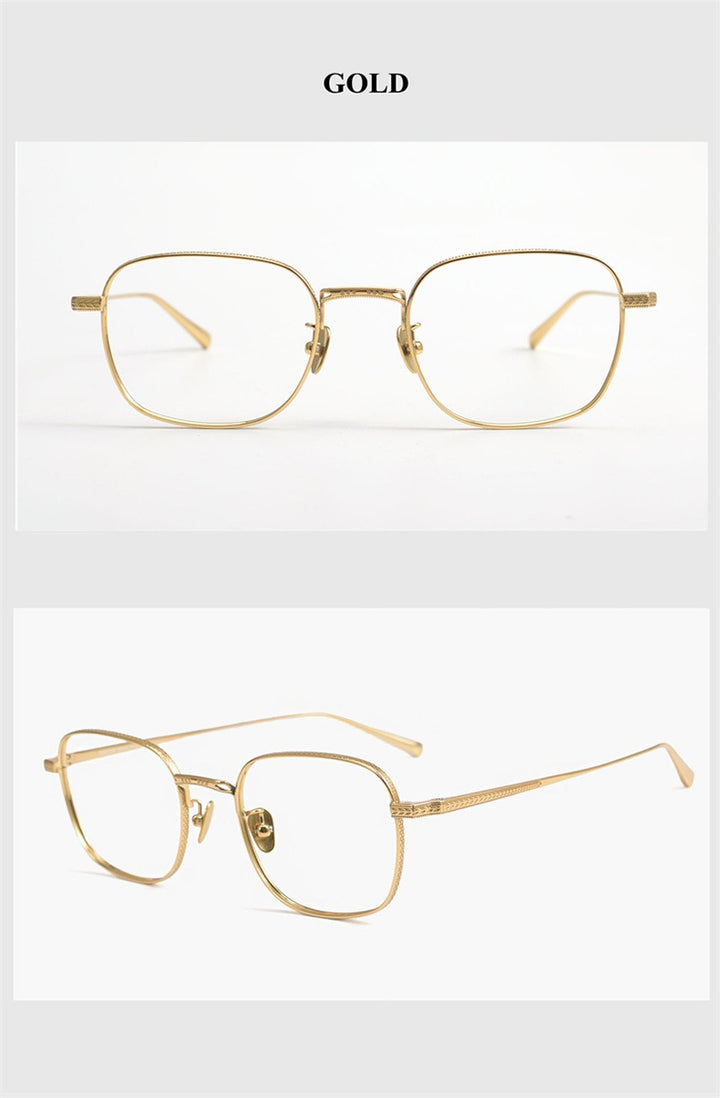 Chashma Unisex Full Rim Round Square Titanium Eyeglasses 881015.