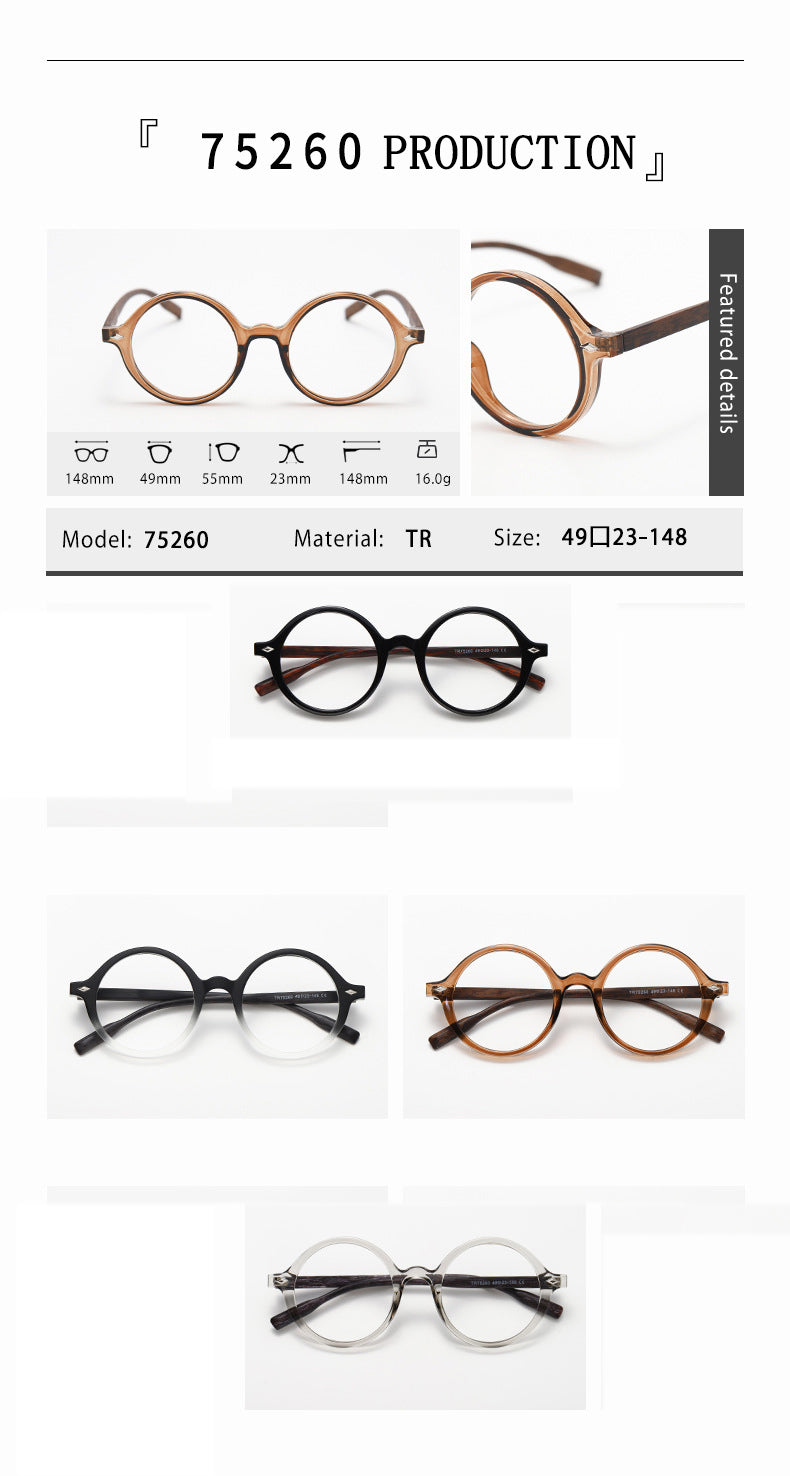 Kocolior Unisex Full Rim Round Tr 90 Alloy Photochromic Reading Glasses 75260 — view 1 | Kocolior at FuzWeb
