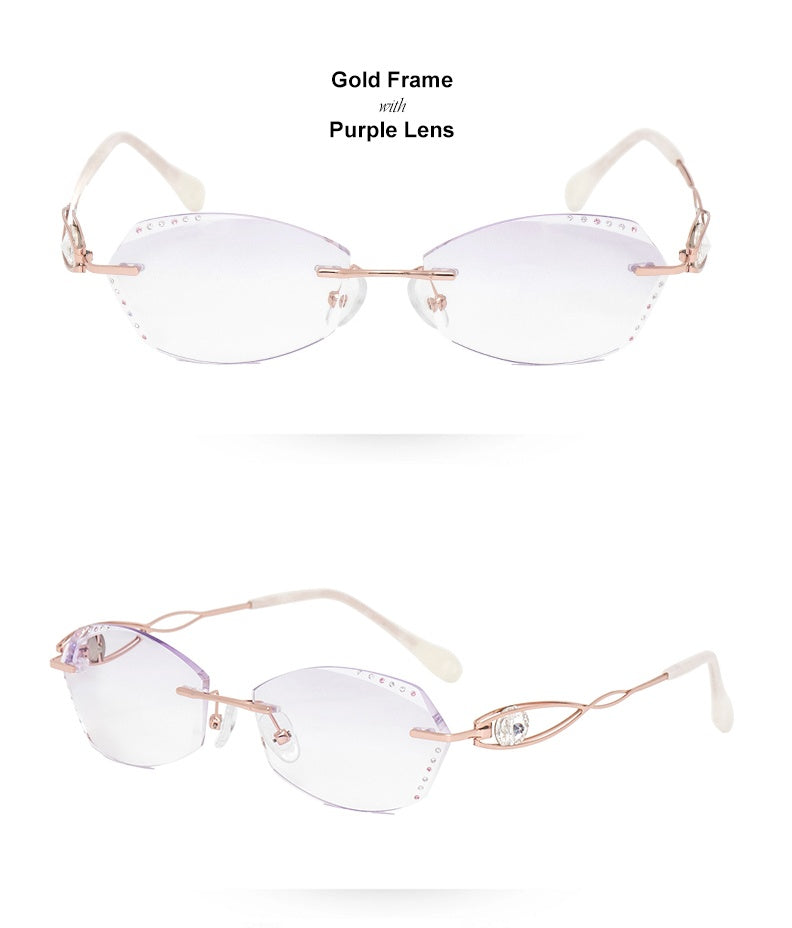 Chashma Ottica Womens Rimless Square Oval Titanium Eyeglasses 988022 — view 2 | Chashma Ottica at FuzWeb