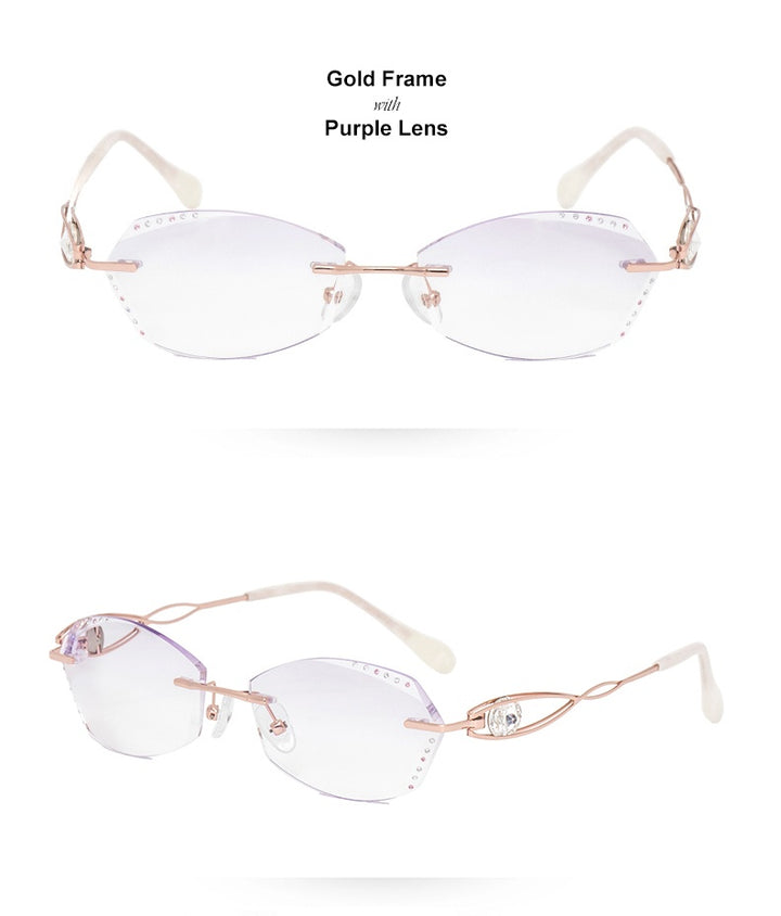 Chashma Ottica Womens Rimless Square Oval Titanium Eyeglasses 988022 — view 2 | Chashma Ottica at FuzWeb