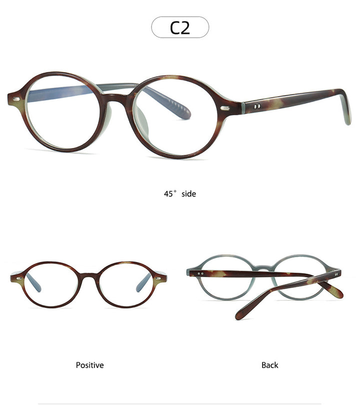 Kocolior Unisex Full Rim Round PC Tr 90 Alloy Photochromic Reading Glasses 512297.