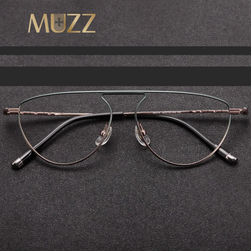 Muzz Unisex Full Rim Oval Brow Line Titanium Eyeglasses 88319
