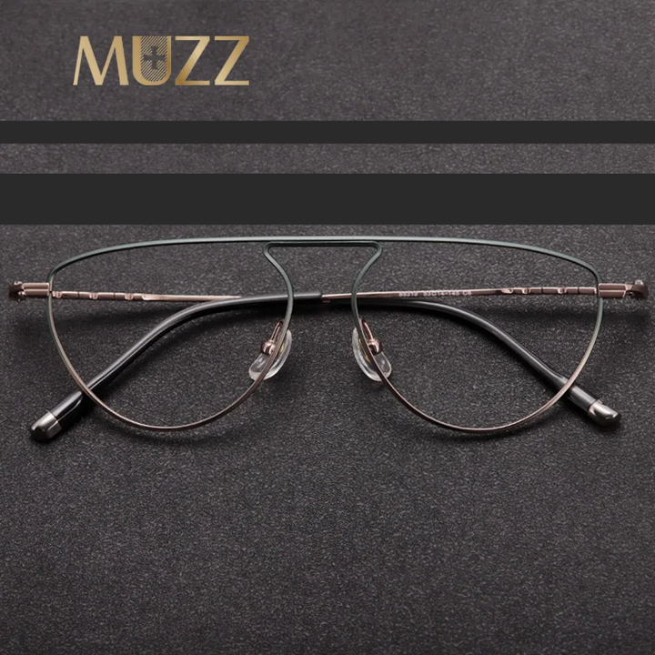 Muzz Unisex Full Rim Oval Brow Line Titanium Eyeglasses 88319