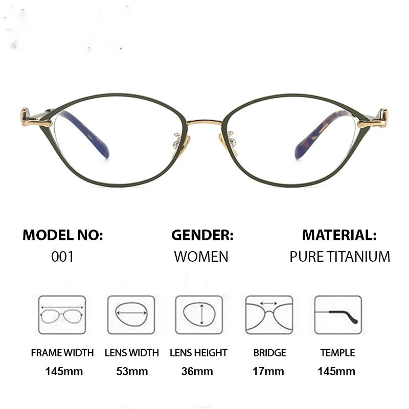 Chashma Ochki Womens Full Rim Oval Cat Eye Titanium Eyeglasses 361001 — view 2 | Chashma Ochki at FuzWeb