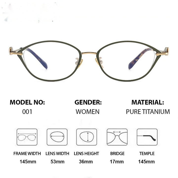 Chashma Ochki Womens Full Rim Oval Cat Eye Titanium Eyeglasses 361001 — view 2 | Chashma Ochki at FuzWeb