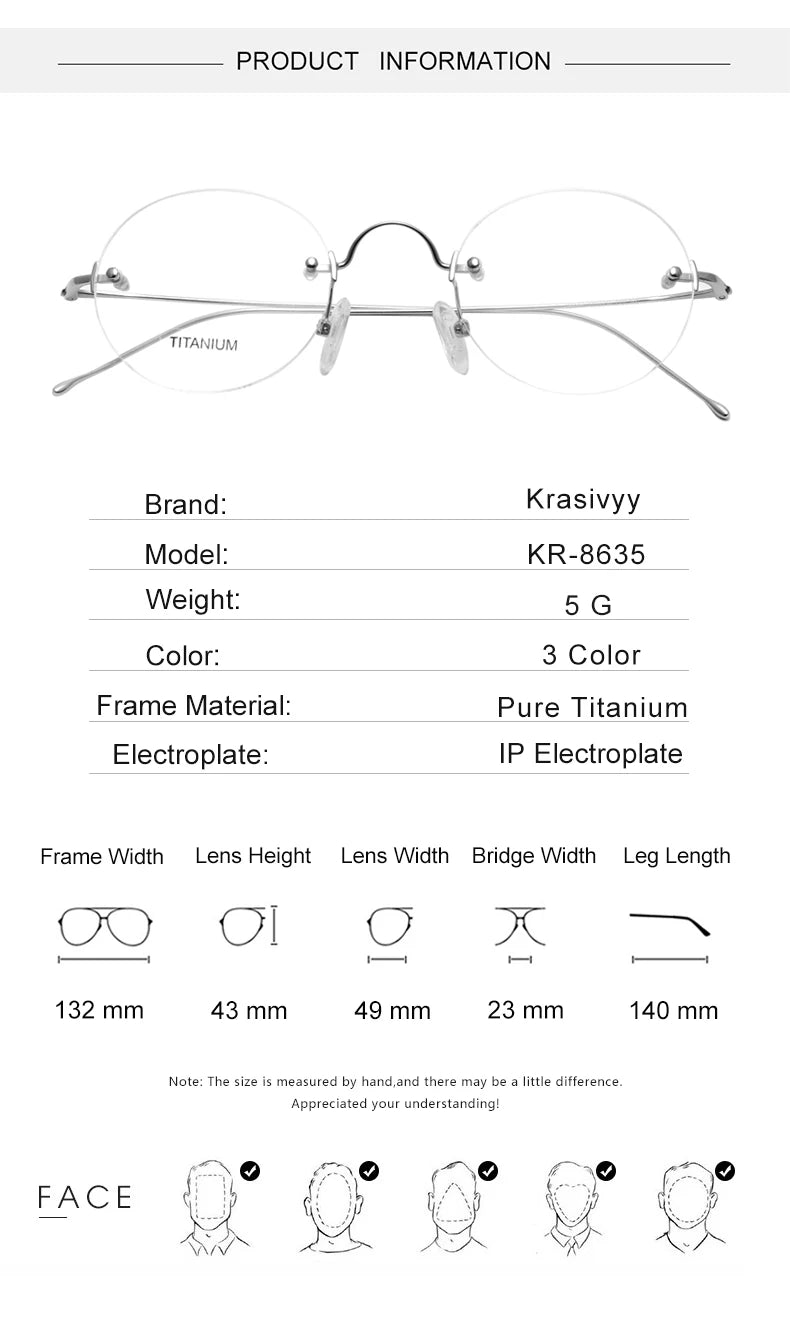 Krasivyy Womens Rimless Round Titanium Eyeglasses Kr8635 — view 11 | Krasivyy at FuzWeb