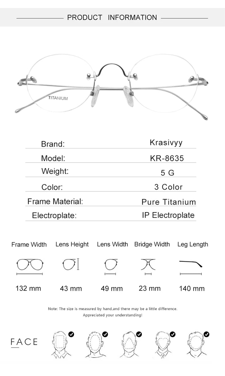 Krasivyy Womens Rimless Round Titanium Eyeglasses Kr8635 — view 11 | Krasivyy at FuzWeb