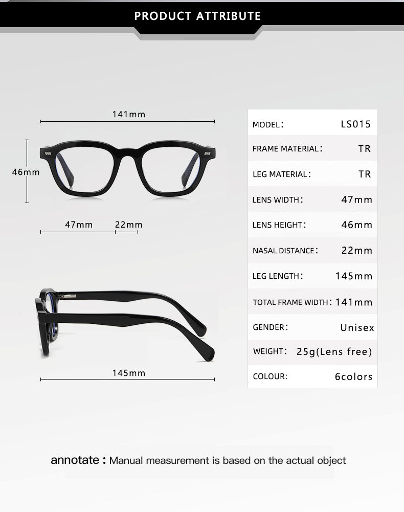 Vicky Unisex Full Rim Square Tr 90 Titanium Reading Glasses 97015 — view 1 | Vicky at FuzWeb