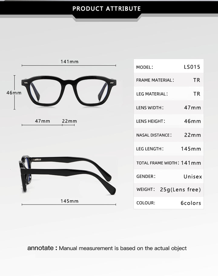 Vicky Unisex Full Rim Square Tr 90 Titanium Reading Glasses 97015 — view 1 | Vicky at FuzWeb
