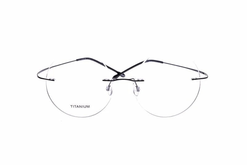 Chashma Ottica Unisex Rimless Round Titanium Eyeglasses 9613