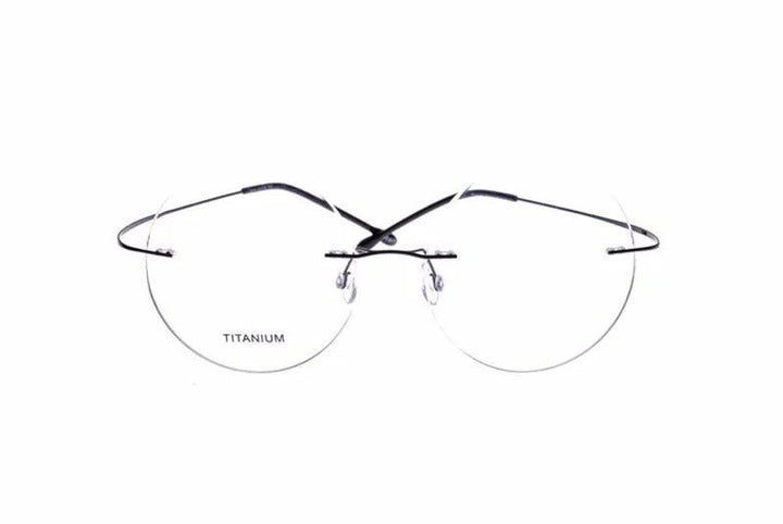 Chashma Ottica Unisex Rimless Round Titanium Eyeglasses 9613