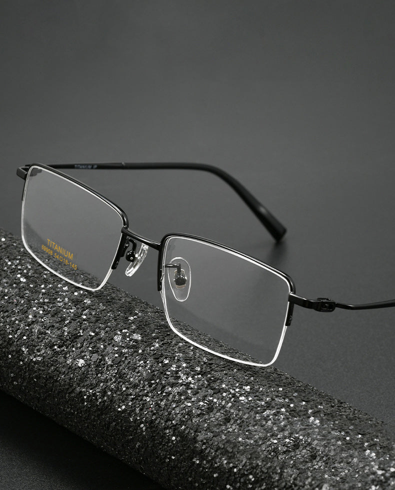 Kocolior Unisex Semi Rim Square Titanium Photochromic Reading Glasses 69908 — view 1 | Kocolior at FuzWeb