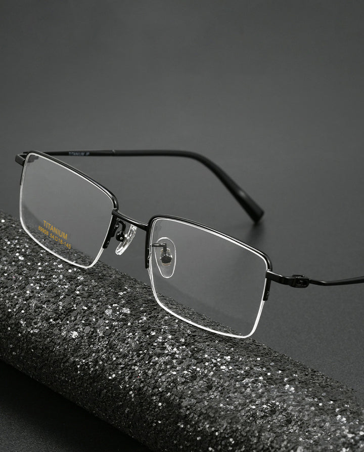 Kocolior Unisex Semi Rim Square Titanium Photochromic Reading Glasses 69908 — view 1 | Kocolior at FuzWeb
