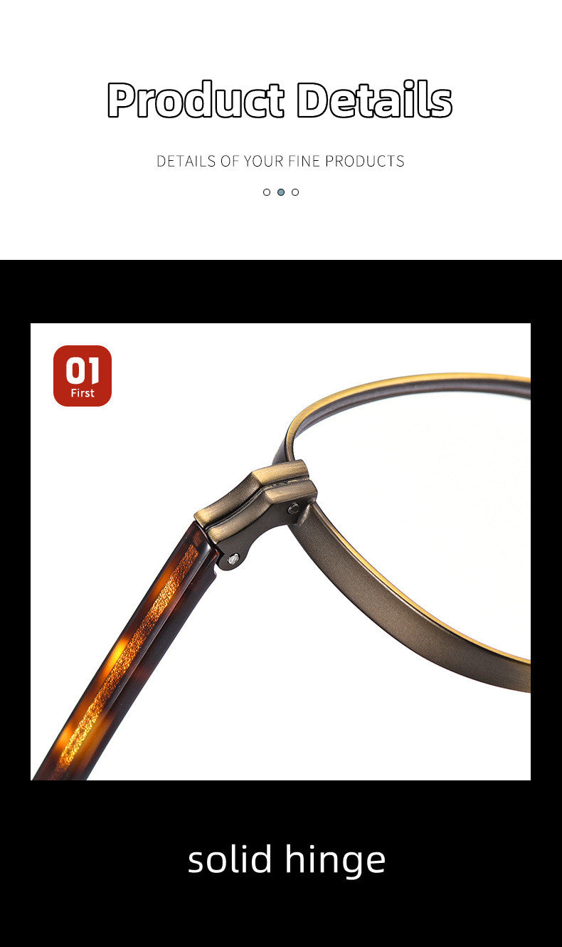 Kocolior Unisex Full Rim Round Titanium Hyperopic Reading Glasses 8017 — view 4 | Kocolior at FuzWeb