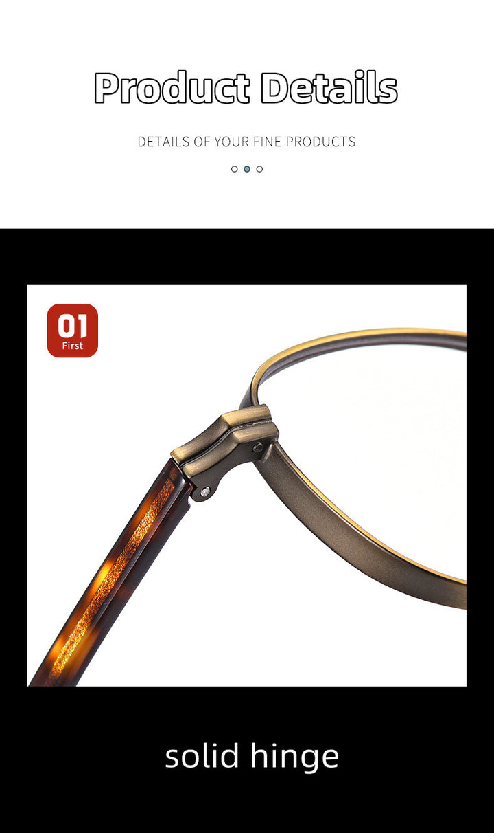 Kocolior Unisex Full Rim Round Titanium Hyperopic Reading Glasses 8017 — view 4 | Kocolior at FuzWeb