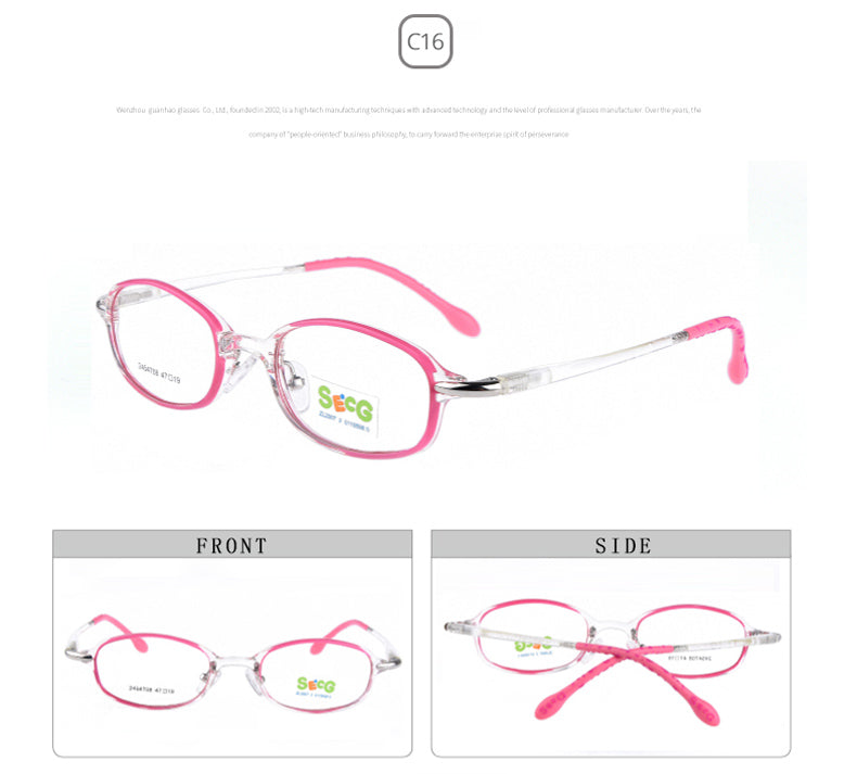 Secg Unisex Youths Rimless Oval Tr 90 Silicone Eyeglasses 2434 — view 13 | Secg at FuzWeb