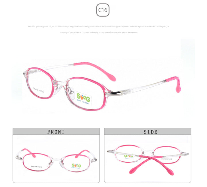Secg Unisex Youths Rimless Oval Tr 90 Silicone Eyeglasses 2434 — view 13 | Secg at FuzWeb