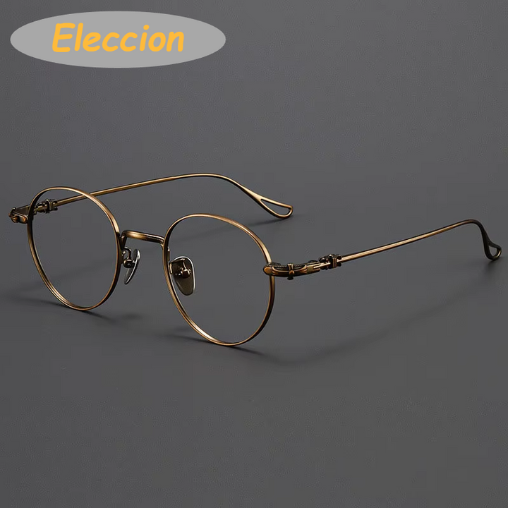 Eleccion Women's Full Rim Oval Round Titanium Eyeglasses 94401