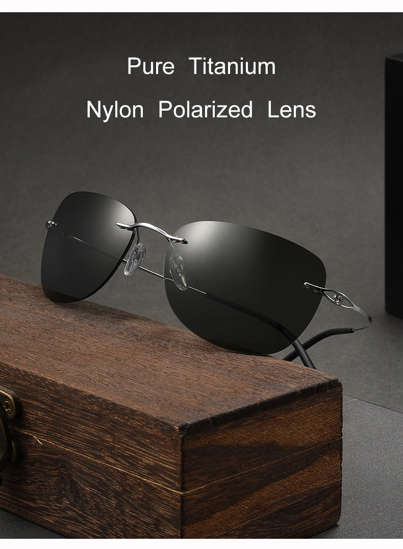 Krasivyy Womens Rimless Oval Square Titanium Sunglasses 426802 — view 1 | Krasivyy at FuzWeb