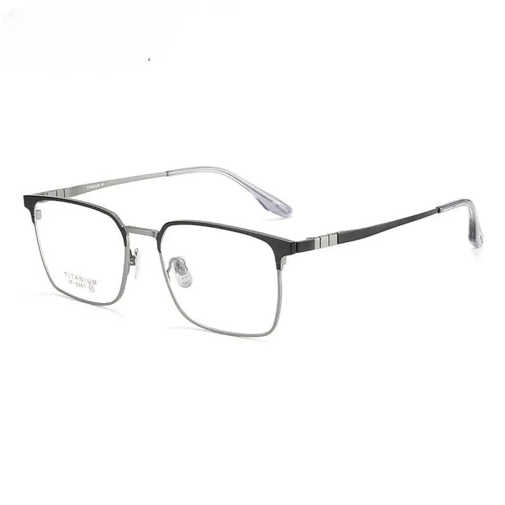 Chashma Ottica Unisex Full Rim Square Titanium Eyeglasses 976261 FuzWeb