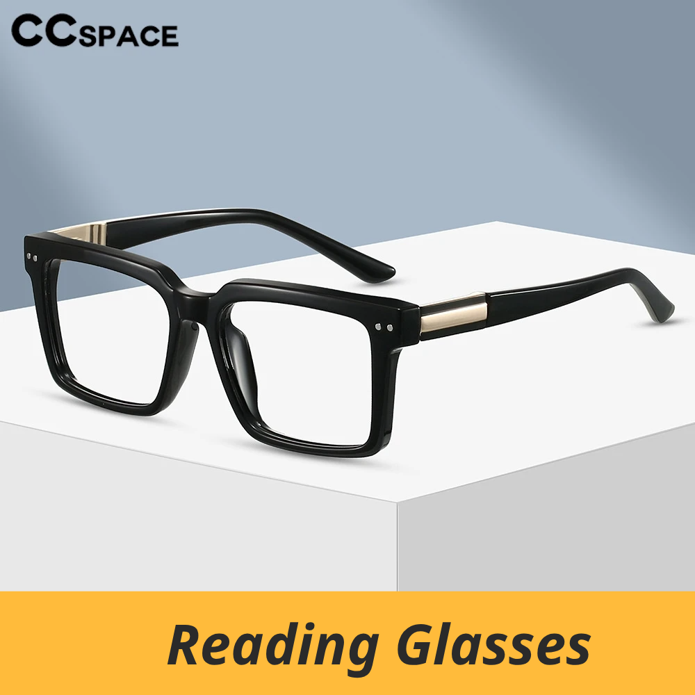 CCspace Unisex Full Rim Square Tr 90 Alloy Reading Glasses 802695