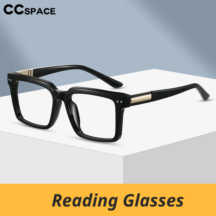 CCspace Unisex Full Rim Square Tr 90 Alloy Reading Glasses 802695