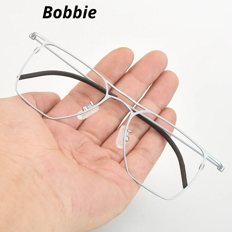 Bobbie Unisex Full Rim Square Double Bridge Titanium Eyeglasses 935502