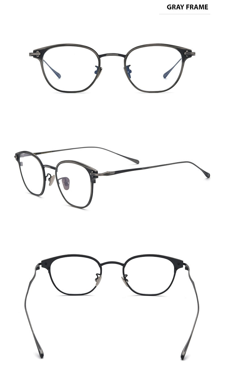 Chashma Ochki Unisex Full Rim Square Titanium Eyeglasses 314211.