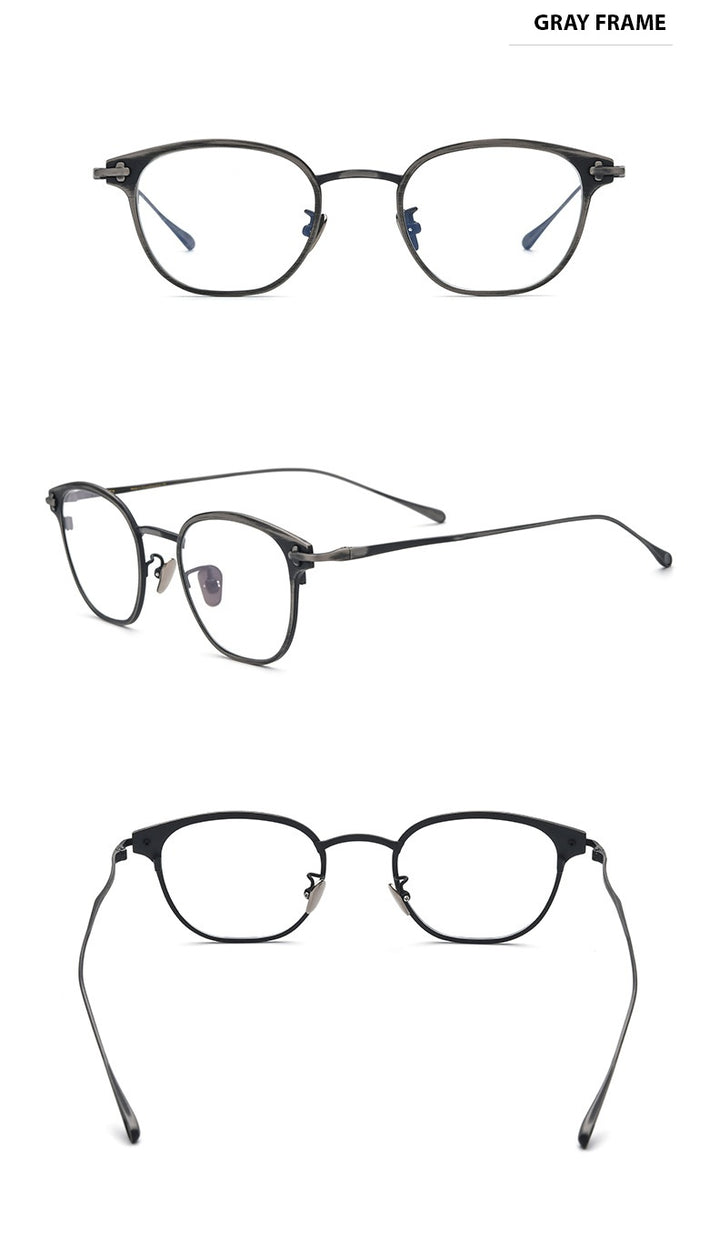 Chashma Ochki Unisex Full Rim Square Titanium Eyeglasses 314211.