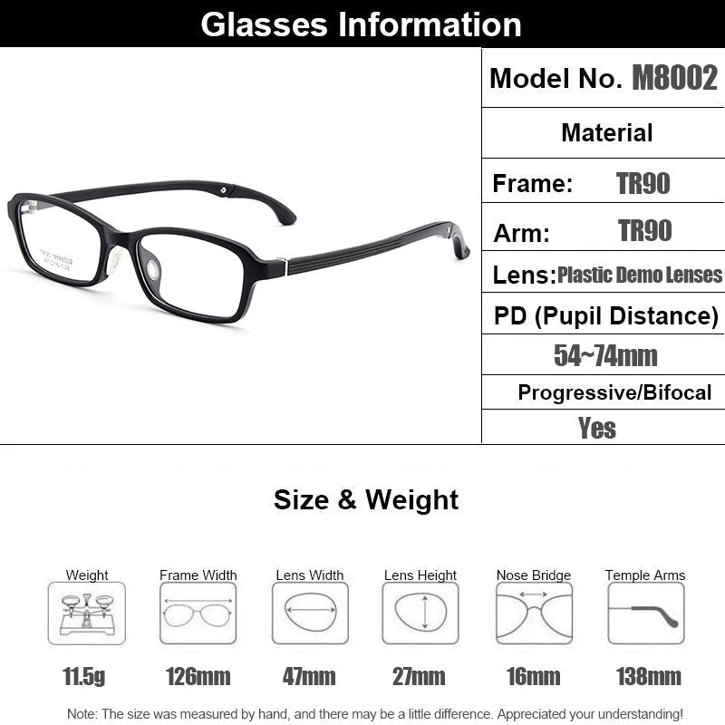 Gmei Unisex Eyeglasses Ultra-Light Tr90 Plastic M8002 — view 2 | Gmei Optical at FuzWeb