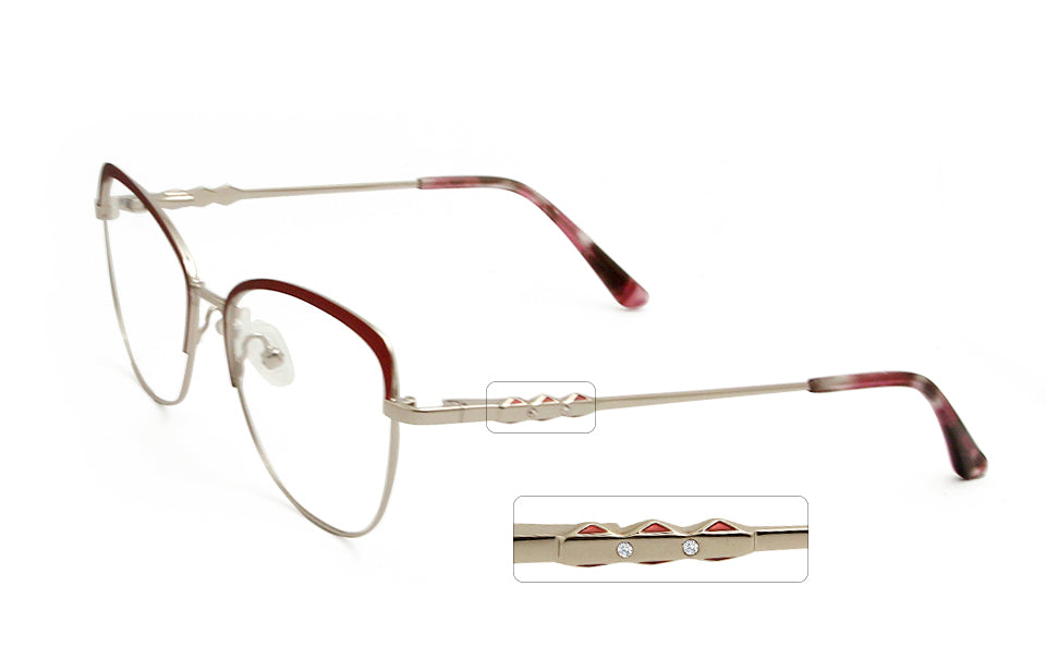 Esnbie Womens Full Rim Square Cat Eye Alloy Eyeglasses 23042 — view 5 | Esnbie at FuzWeb