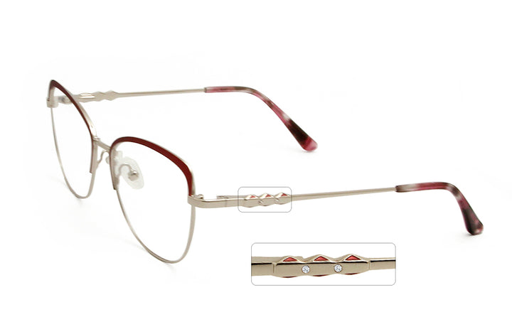 Esnbie Womens Full Rim Square Cat Eye Alloy Eyeglasses 23042 — view 5 | Esnbie at FuzWeb