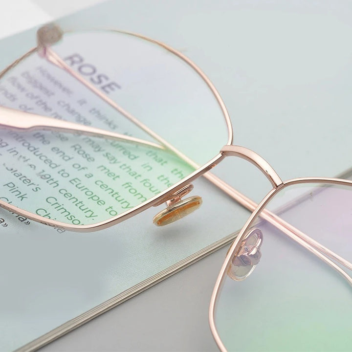 Chashma Ochki Womens Full Rim Irregular Octagon Titanium Eyeglasses 8302 — view 8 | Chashma Ochki at FuzWeb