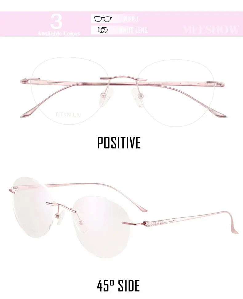 Meeshow Womens Eyeglasses Titanium Round 8513 — view 6 | Meeshow at FuzWeb