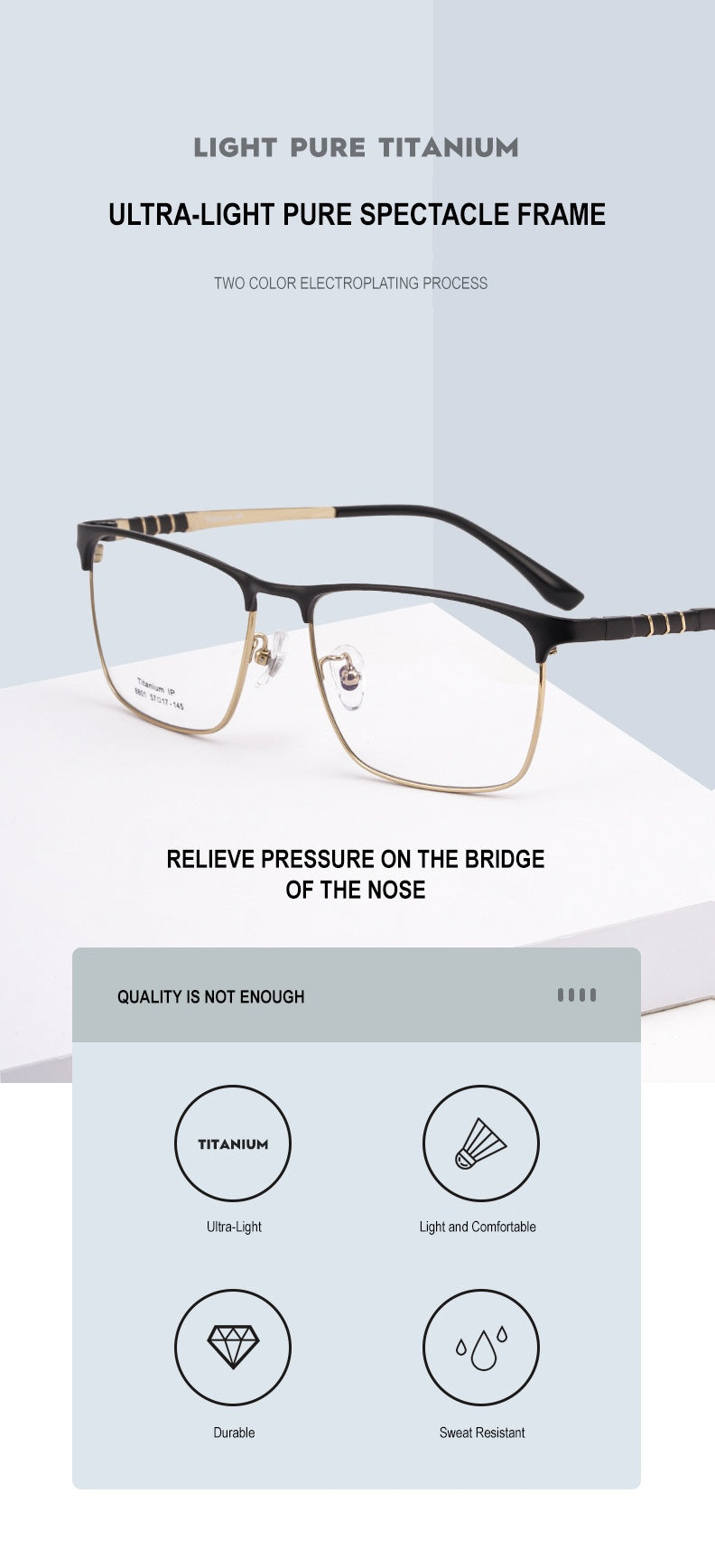 Chashma Ottica Mens Full Rim Square Titanium Eyeglasses 8801 — view 1 | Chashma Ottica at FuzWeb