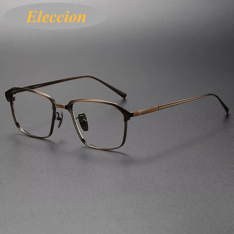 Eleccion Unisex Full Rim Square Titanium Eyeglasses 842024