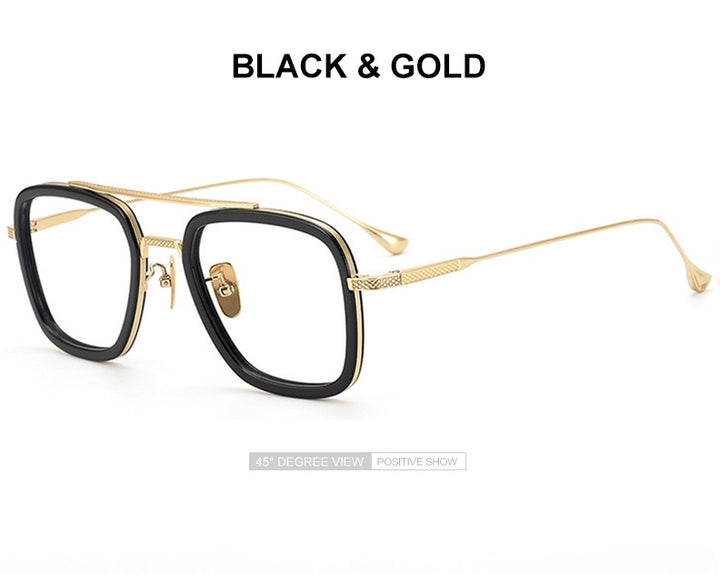Chashma Unisex Full Rim Square Double Bridge Acetate Titanium Eyeglasses T927 — view 6 | Chashma at FuzWeb