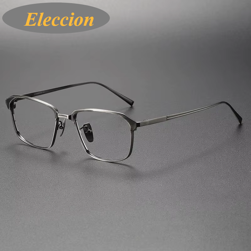 Eleccion Unisex Full Rim Square Titanium Eyeglasses 842024