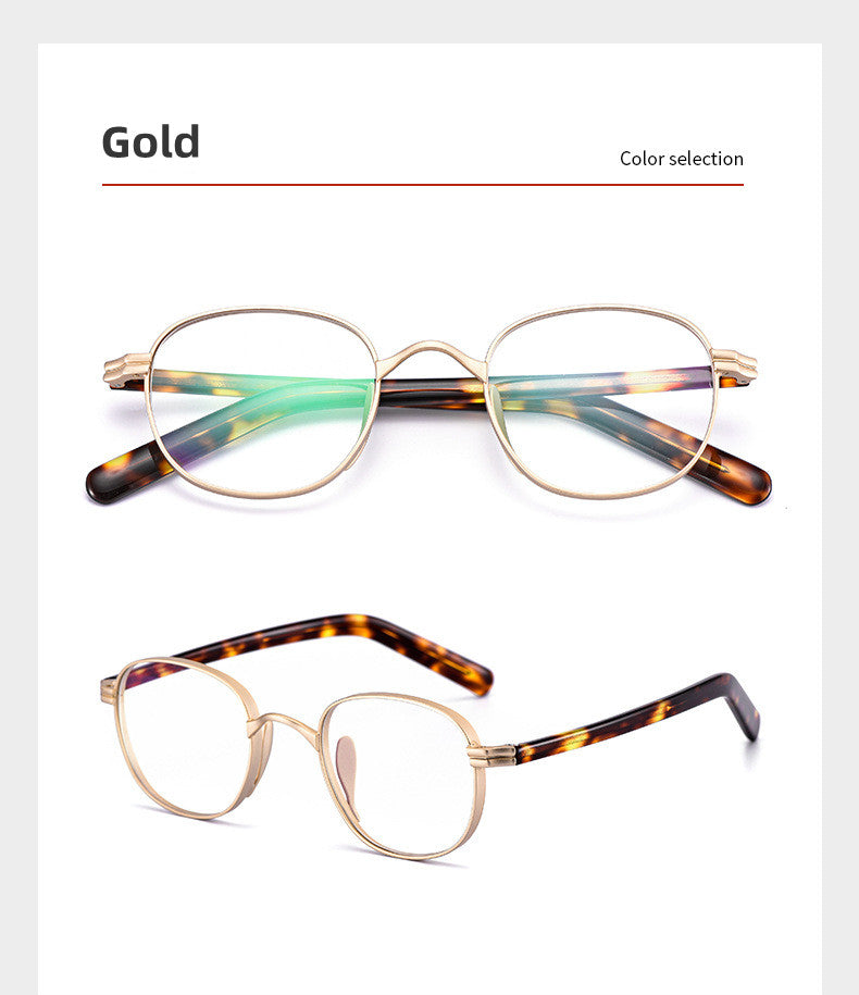 Kocolior Unisex Full Rim Round Titanium Hyperopic Reading Glasses 8017.