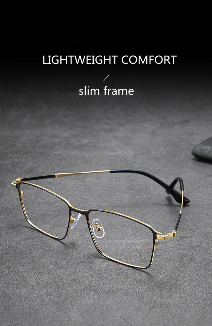 Kocolior Unisex Full Rim Square Titanium Alloy Hyperopic Reading Glasses 39206 — view 2 | Kocolior at FuzWeb
