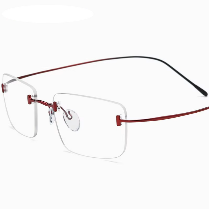 Eleccion Women's Rimless Square Titanium Eyeglasses 185871