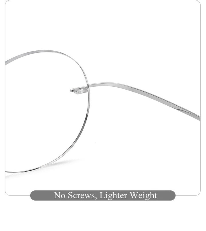 Chashma Unisex Rimless Round 2g Titanium Eyeglasses 6074 — view 6 | Chashma at FuzWeb