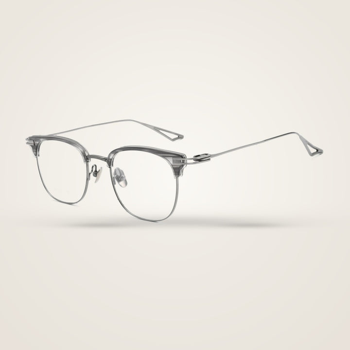 Bclear Unisex Half Rim Square TR90 Titanium Eyeglasses 80915P — view 1 | Bclear at FuzWeb