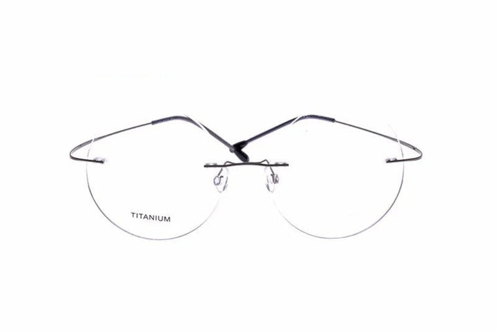 Chashma Ottica Unisex Rimless Round Titanium Eyeglasses 9613