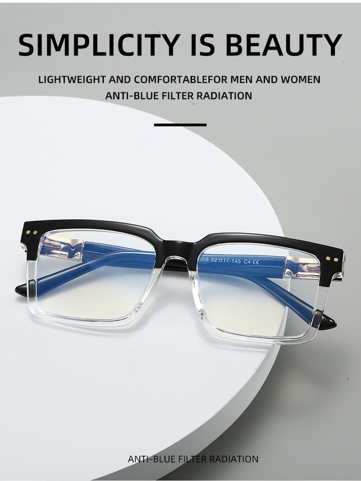 CCspace Unisex Full Rim Square Tr 90 Alloy Reading Glasses 802695.